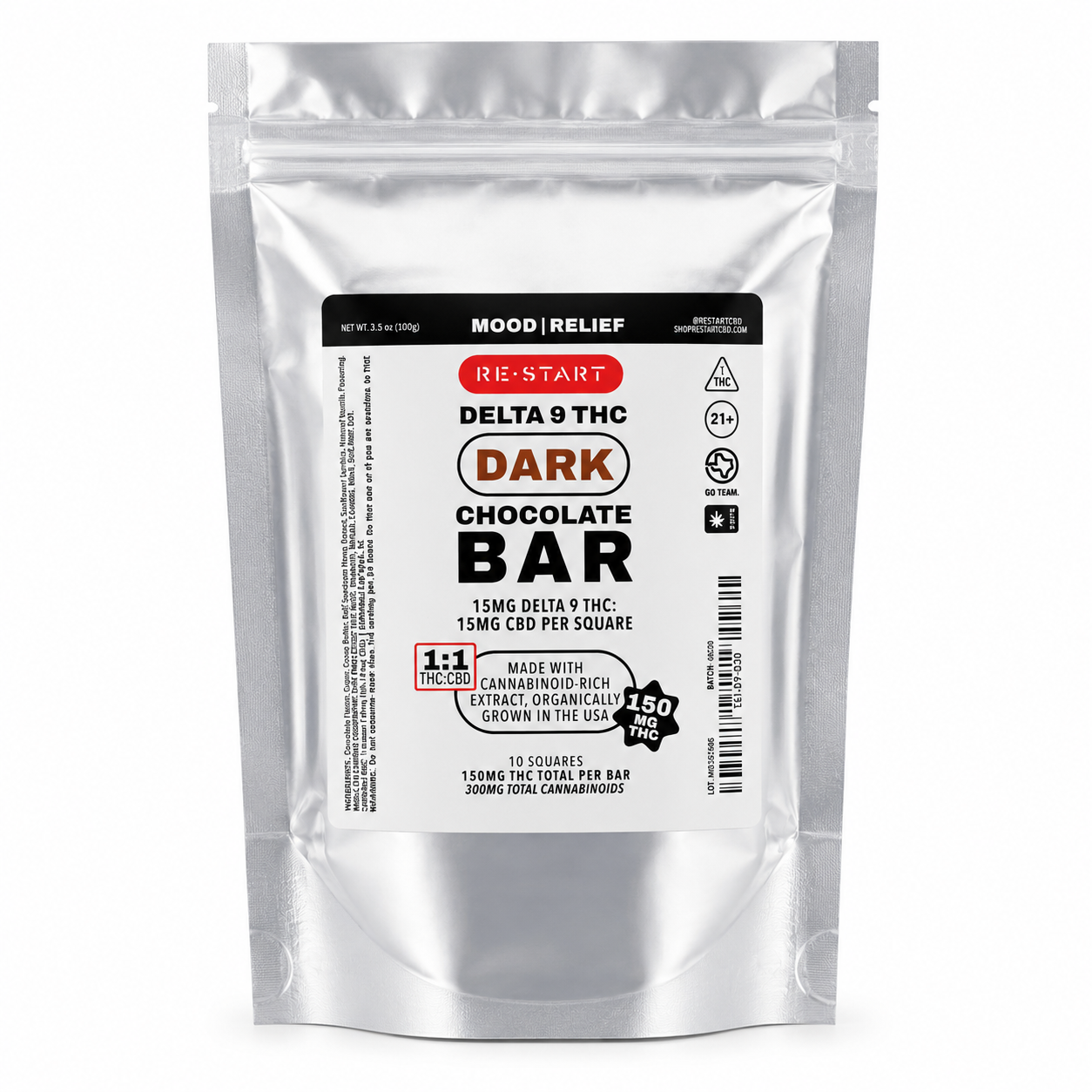 300MG THC:CBD Chocolate Bar / Dark